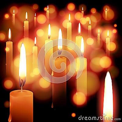 Candle light holiday background Vector Illustration