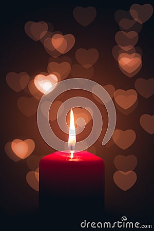 Candle of love Stock Photo