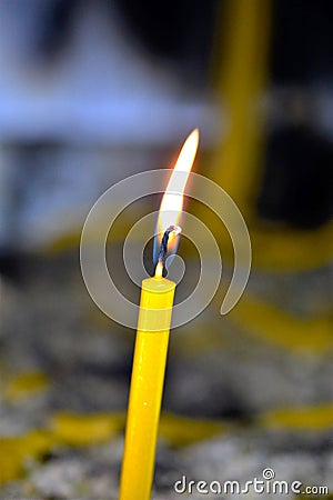 candle in an orthodox church Stock Photo