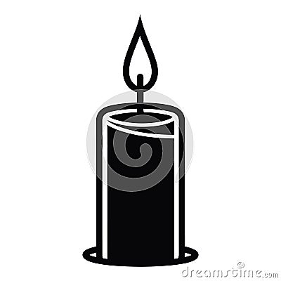 Candle silhouette in black color. Laser cutting eps10 vector template Stock Photo