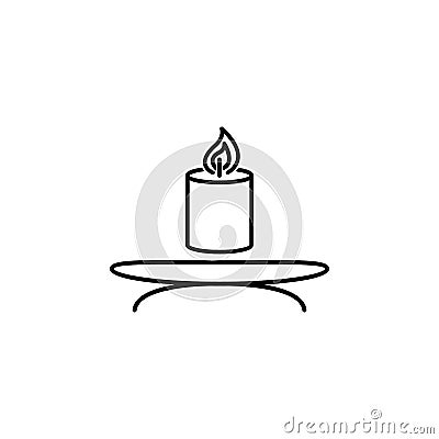 Candle, spa outline icon. Signs and symbols can be used for web, logo, mobile app, UI, UX Vector Illustration