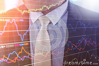 Candle stick graph chart of stock market investment tradin business finance and investment concept Stock Photo