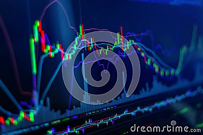 Candle stick graph chart of stock market investment tradin business finance and investment concept Stock Photo