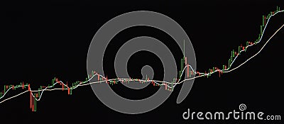 Candle stick graph chart of stock market. Stock Photo