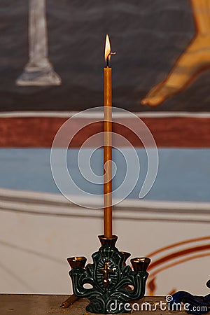 Candle in the temple, church Stock Photo