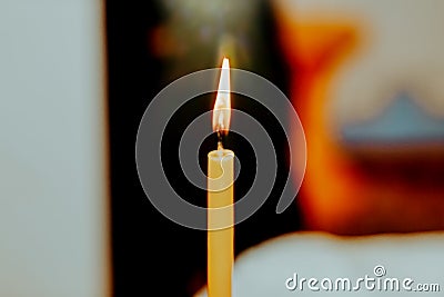 Candle in the temple, church Stock Photo