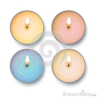 Candle top view Vector Illustration