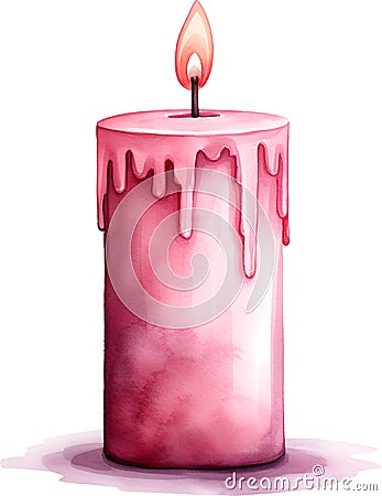 Candle Watercolor Clipart Stock Photo