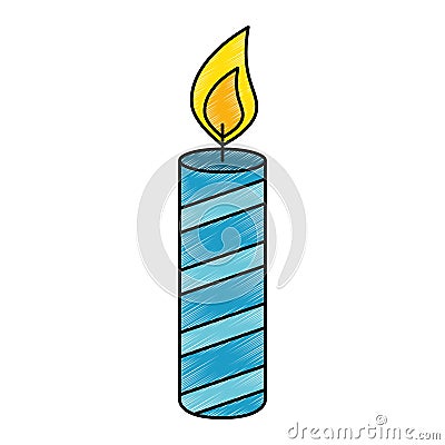 candle year isolated icon Cartoon Illustration