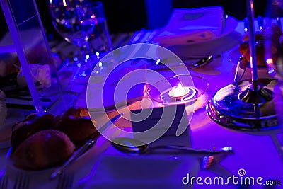 Candlelight Dinner Stock Photo