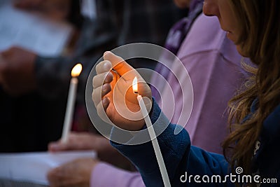 Candlelight vigil Stock Photo