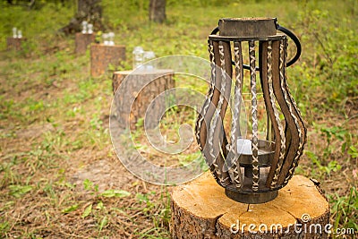 Candlelight Wedding Decoration with Elegant Design Stock Photo