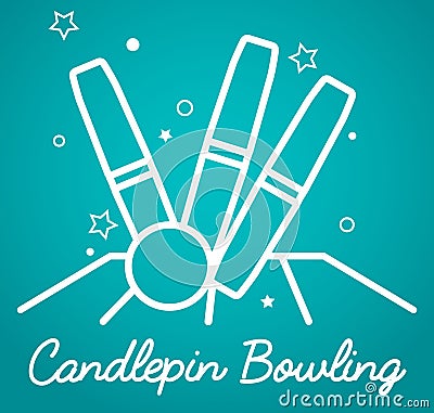 Candlepin bowling, simple illustration Cartoon Illustration
