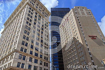 The Candler Building, Georgia`s Own Bldg, and Marriott Residence Inn Editorial Stock Photo