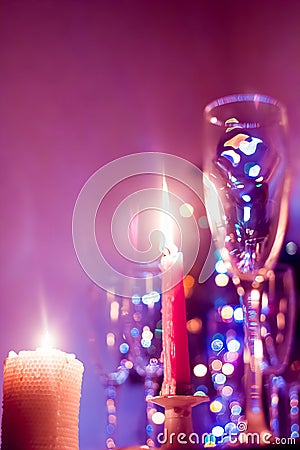 Candles. Boke. Christmas Stock Photo