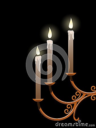 Candles and candlestick Stock Photo