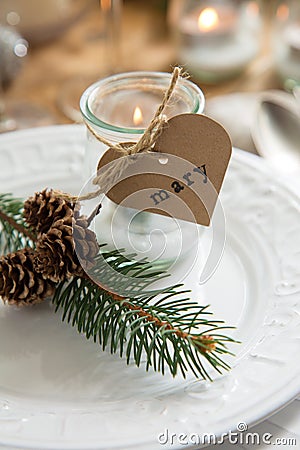 Candles for Christmas guests Stock Photo