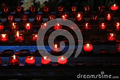 Candles in a church Stock Photo