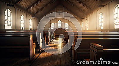 candles church interior Cartoon Illustration