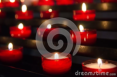 Candles in church Stock Photo