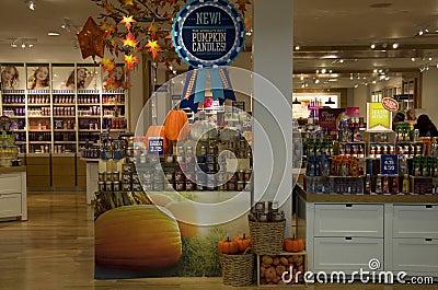 Candles halloween decorations store Editorial Stock Photo