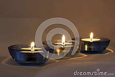 Candles lighted - atmosphere Stock Photo