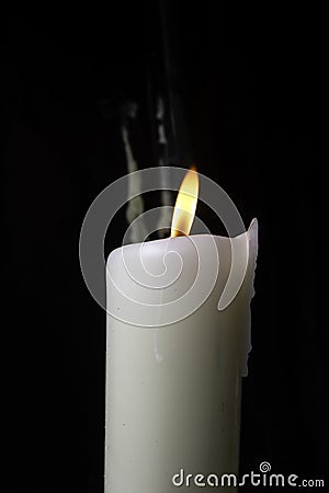 Candles lit lourdes Stock Photo