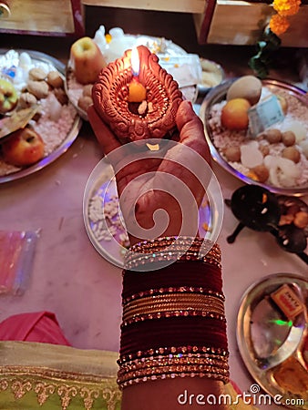 This candles name is diya.his burn all negativity Stock Photo