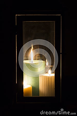 Candles in the night Stock Photo