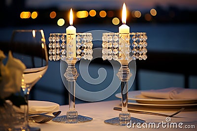Candles on a tabl Stock Photo