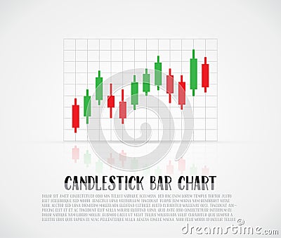 Candlestick bars chart Vector Illustration