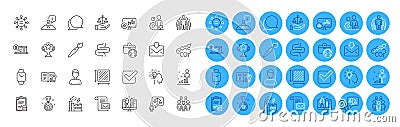 Candlestick chart, Creative design and Ethics line icons pack. For web app. Color icon buttons. Vector Vector Illustration