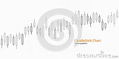 Candlestick chart for market presentation, report, advertising. Vector Illustration. Vector Illustration