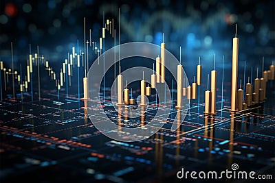 Candlestick graph symbolizes stock market dynamics, guiding astute business decisions Stock Photo