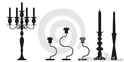 Candlestick outline silhouette Stock Photo