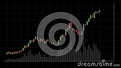 Candlestick stock price graph vector, financial analysing tool Vector Illustration