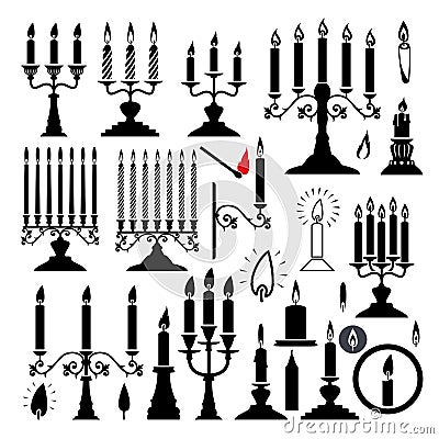 vector candlesticks and candles Vector Illustration