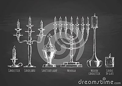 Set of candlesticks Vector Illustration