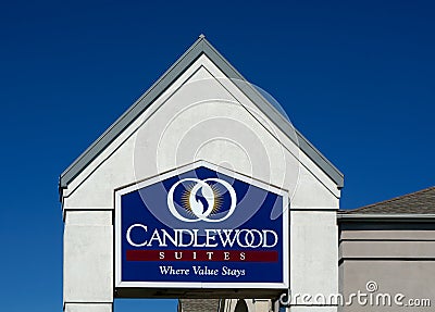 Candlewood Suites Sign and Logo Editorial Stock Photo