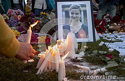 Candllelit Vigil for Murdered MP, Jo Cox Editorial Stock Photo