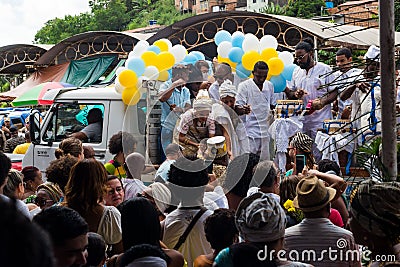 Candomble members are seen during a religious demonstration Editorial Stock Photo