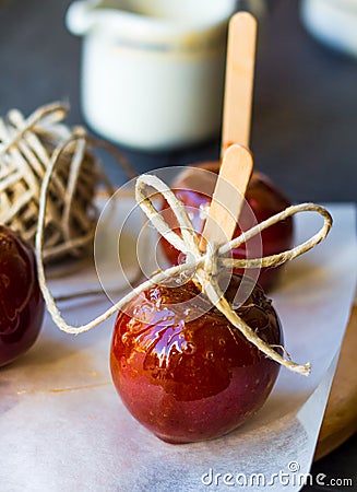 Candy apple, Christmas dessert Stock Photo