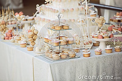 Candy bar on wedding banquet Stock Photo