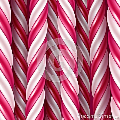 Candy cane background. Seamless horizontal pattern. Vector illustration. Vector Illustration