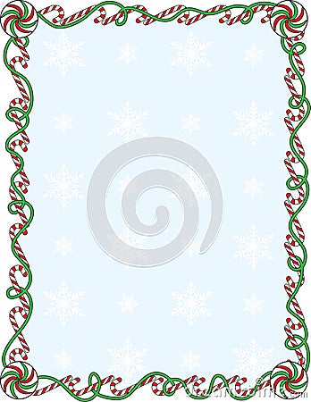 Candy Cane Border Vector Illustration