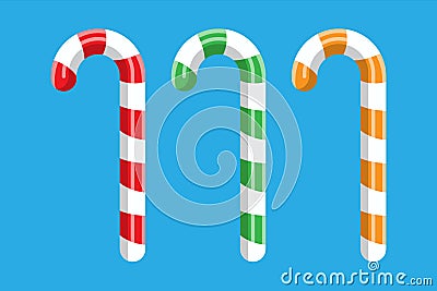 Candy cane. Christmas candy. Vector Illustration