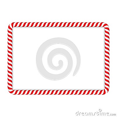 Candy Cane Frame Vector Illustration