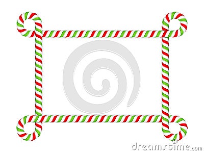 Candy Cane Frame Vector Illustration