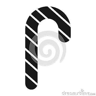 candy cane glyph icon isolated on white background Vector Illustration