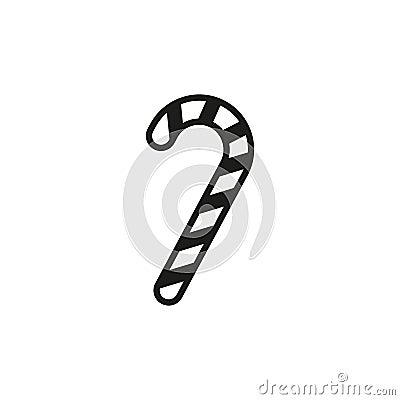 Candy cane icon. New year and xmas, christmas, winter symbol. Flat design. Stock - Vector Vector Illustration